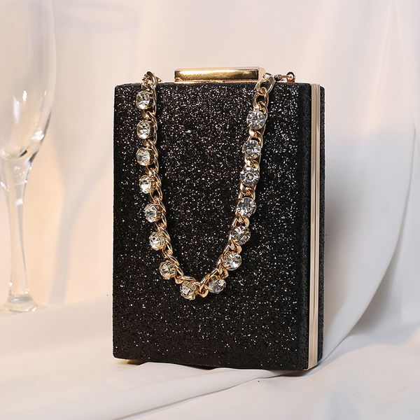 

evening bags women metal box bag shiny diamonds clutches purse party handbag luxury bling fashion ladys pouch 230421