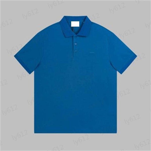 

mens designer summer spring blue clothes fashion luxury loose comfortable pearl floor pure cotton brand logo printed polo neck short sleeve, White;black
