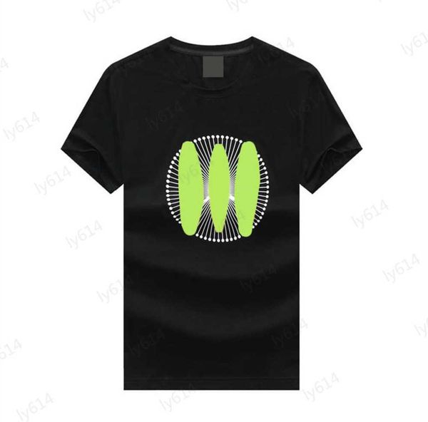 

fashion t-shirts front colorful logo printed crew neck pullover t-shirt regular version thread decorative neckline casual tee mens graphic t, White;black