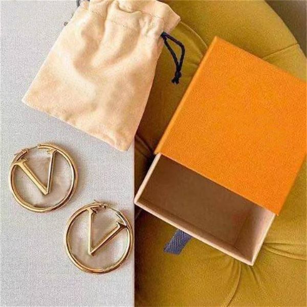 

2023 designer letter earring womens fashion stud earrings vintage earring circle gold luxurious245p, Golden;silver
