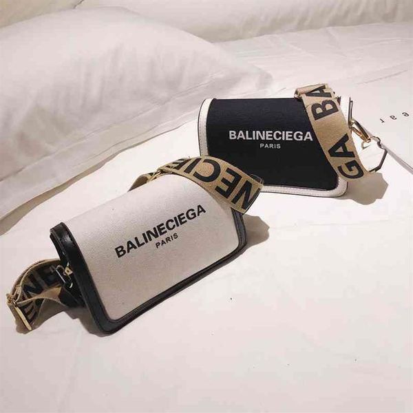 

other handbag canvas letter printed small square bag women new fashion wide shoulder strap messenger single purses219l