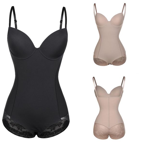 

women body shapewear push up bodysuit femme butt lift shaper body shaping open crotch slimming underwear s-xl258c, Black;white