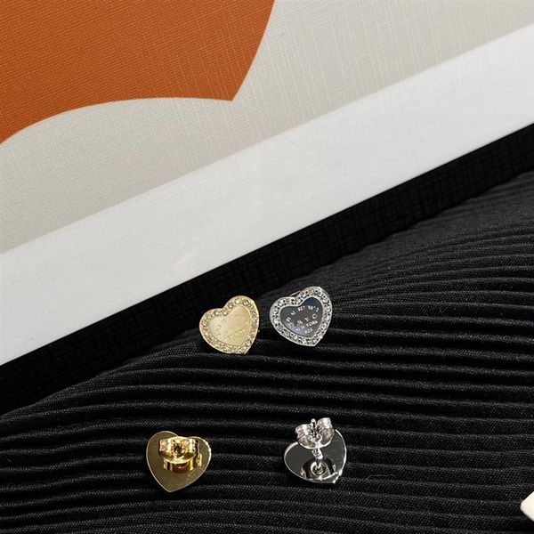 

designer earrings charm 18k gold-plated 925 silver luxury earing fashion jewelry girl diamond love rhinestone earrings premium bra3102, Golden