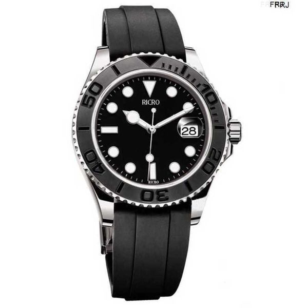 

designer watches rolax mens watch master sports mechanical automatic chain stainless steel case rubber strap sapphire glass fo 8xpm, Slivery;black