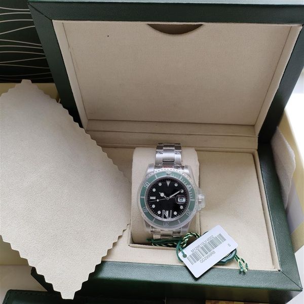 

super 5 star factory watch v5 2813 automatic movement green ceramic bezel 904l steel bracelet sapphire glass 41mm new style origin278c, Slivery;black