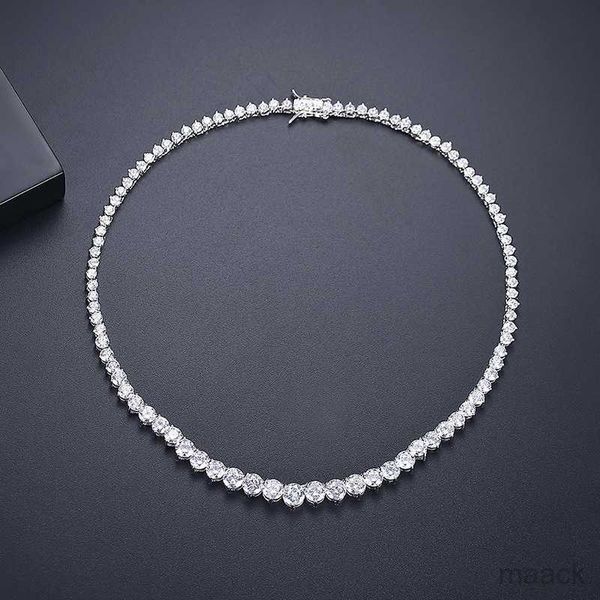 

pendant necklaces trendy lovers necklace lab diamond cz stone white gold filled chorker pendant necklaces for women bridal party wedding jew, Silver