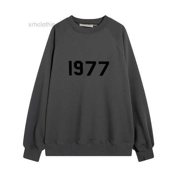 

men's hoodies & sweatshirts mens designers hoodie ess 1977 on front hooded for man women fog god of fear high multi thread flocking, Black