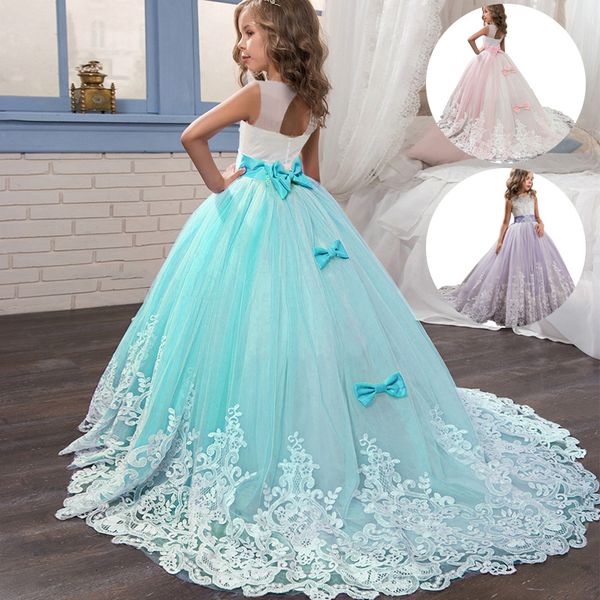 

girl s dresses girls lace long prom gowns bridesmaid kids for teens girl party dress princess evening formal wedding vestido 230420, Red;yellow