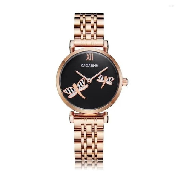 

cagarny wristwatches shinning diamonds women watch women quartz watches rose gold steel bracelet ladies dress265j, Slivery;golden
