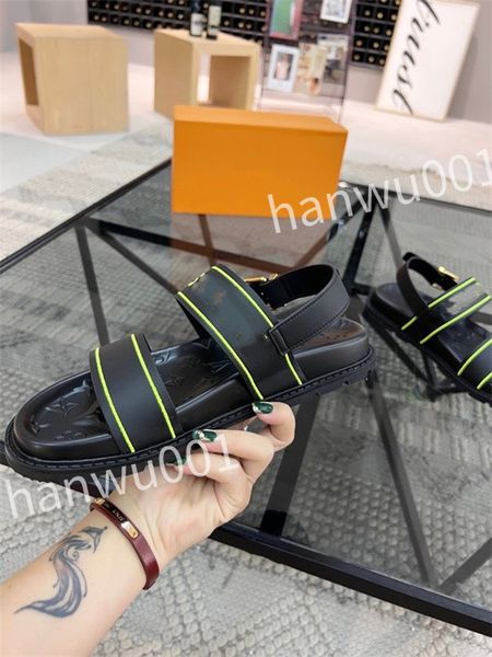 

new leather slide slippers designer flat mens summer sandals fashion luxury leisure resort beach, Black