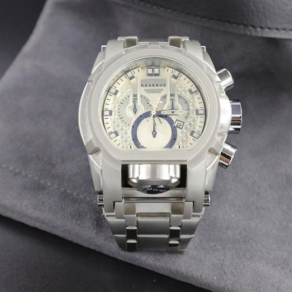 

undefeated reserve bolt zeus mens quartz watch waterproof invincible luxury brand wirstwatch invicto reloj de hombre for dropshipp2786, Slivery;brown
