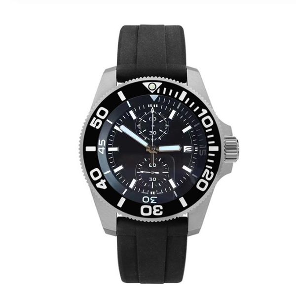 

2021 mens sport watches chronograph wristwatches japan quartz movement steel case black rubber strap reloj de lujorelogio masculin329s, Slivery;brown