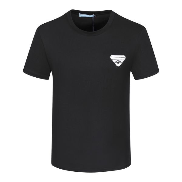 

tshirts designers fashion tees t shirts polos mens women t-shirts man s casual chest triangular mark letter shirt luxurys clothing pra1, White;black