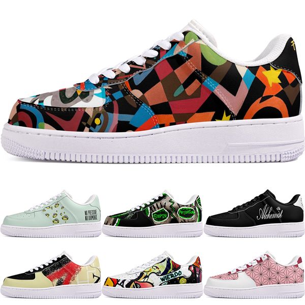 

DIY shoes fashion lovely autumn mens Leisure shoes one for men women platform precious sneakers Classic cartoon graffiti trainers comfortable sports 9283