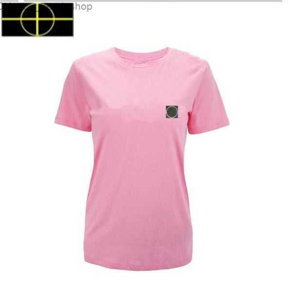 

men's t-shirts plus men polo spring stone 2023 summer new cotton short-sleeved t-shirt round neck loose and women's solid color bo, White;black