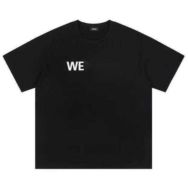 

men's t shirts chaopai we11done designer tshirt spring/summer new gradient letter printing casual short sleeve loose fit and women&#039, White;black