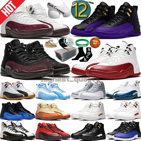 

12 basketball shoes for men women 12s cherry field purple stealth floral playoffs reverse flu game hyper royal taxi university blue 11s mens