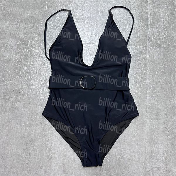 

luxury women swimwear deep v neck swimsuit one piece summer holiday bathing suit, Black