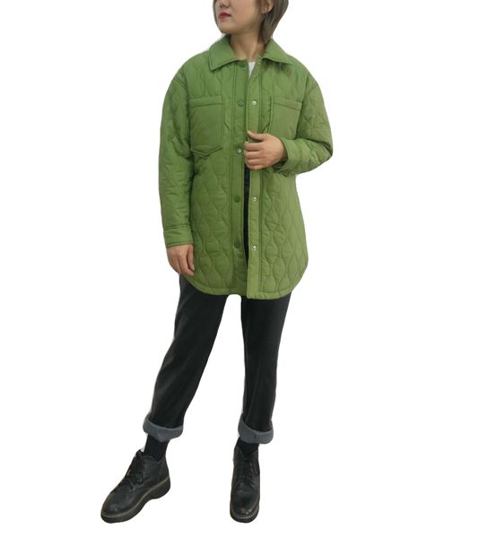 

leather lafunso women's green lightweight quilt overshirt, Black