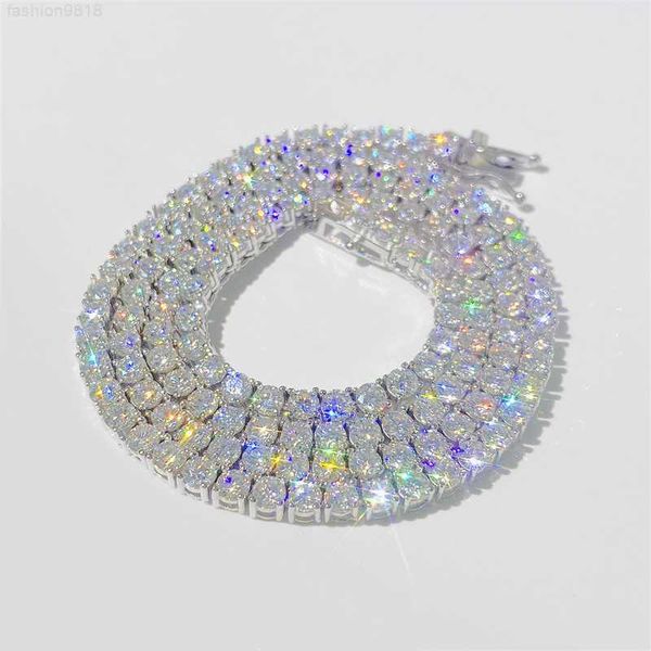 

hip hop sell factory direct sell sterling silver 925 white gold 4.00mm moissanite diamond tennis chain