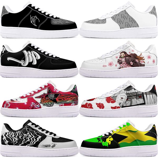 

DIY shoes fashion lovely autumn mens Leisure shoes one for men women platform precious sneakers Classic cartoon graffiti trainers comfortable sports 1596