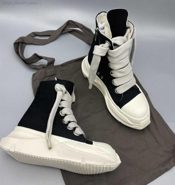 

rick original canvas shoes thick sole jumbo shoeslace drk women sports shoes owens male sneakers shdw laceup women039s sneaker6081928, Black