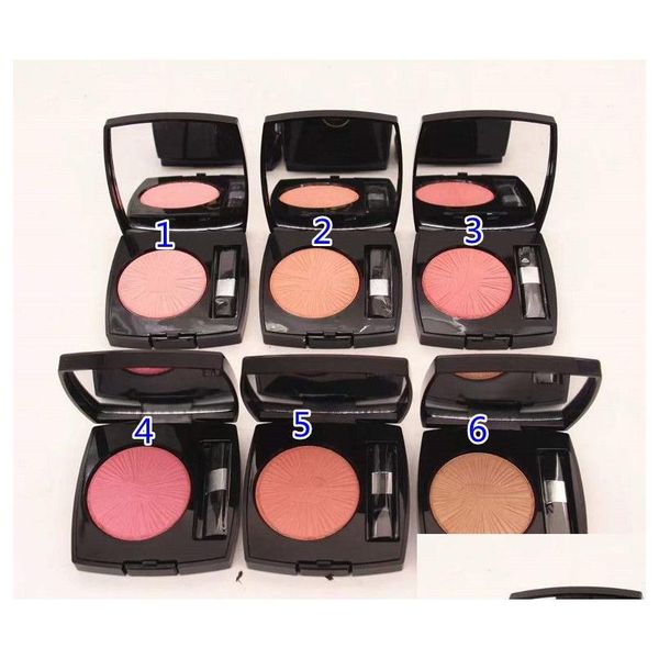 

blush new girl face beauty cosmetics long lasting natural harmonie de harmony 0.38oz net weight 11g with brush and 6 color drop deli dhkld