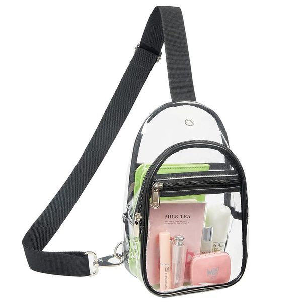 

other bags clear sling bag stadium appd small chest backpack crossbody for men women black drop delivery pvc clear sport waterproo283q, Black;red
