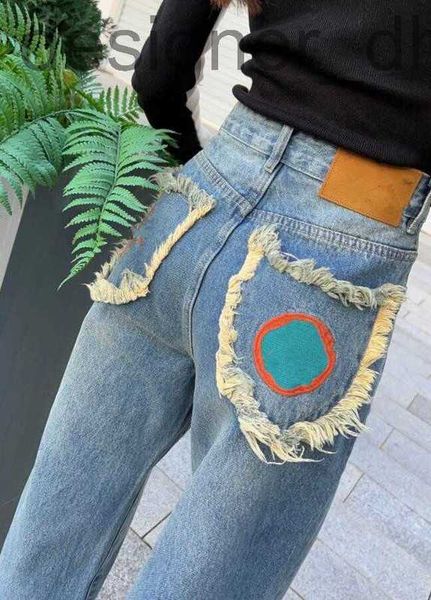 

women's pants & capris designerwomen's back pocket wool denim pants, siro fabric, ragged back pocket cut embroidery 4qux, Black;white