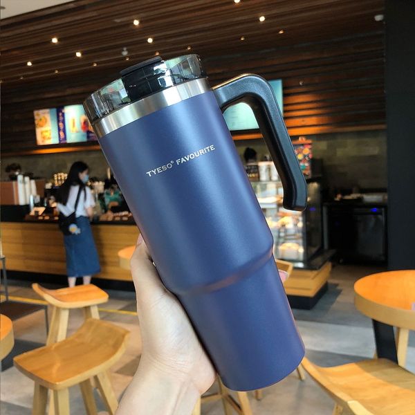 

drinkware mugs thermos cup portable stainless steel water cup handle large capacity sports car mounted coffee ice bully car cup by dhl