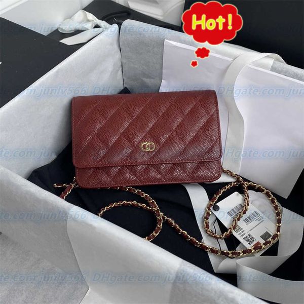 

famous brand bag shoulder strap handbag plaid purse double letter solid buckle sheepskin caviar pattern women's luxury clutch bags
