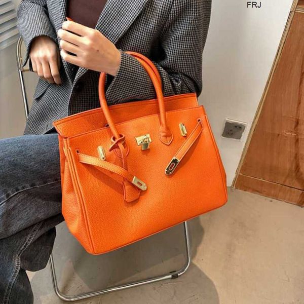 

designer birkin handbags herms leather platinum bag womens 2023 new trend large capacity hand temperament kelys one shoulder cross lychee h