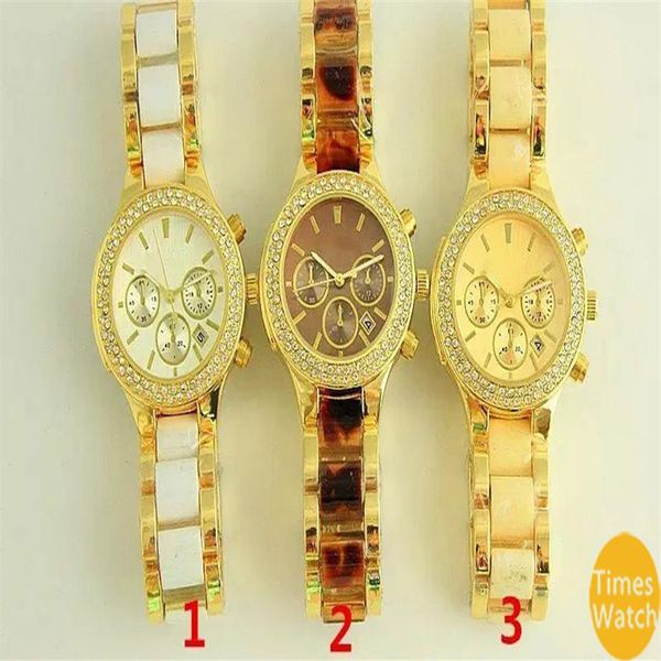 

famous m brand female fashion wrist watch stainless steel women gold quartz japan move gift wacthes2322, Slivery;brown