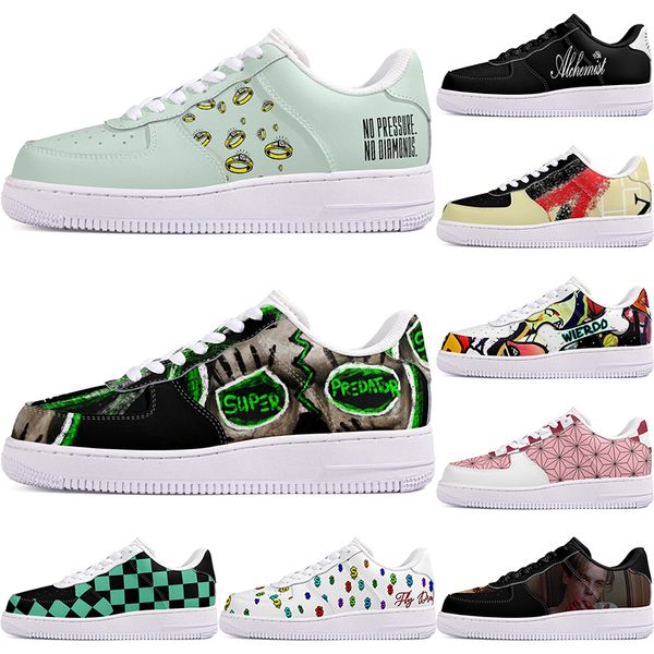 

DIY shoes fashion lovely autumn mens Leisure shoes one for men women platform precious sneakers Classic cartoon graffiti trainers comfortable sports 13482