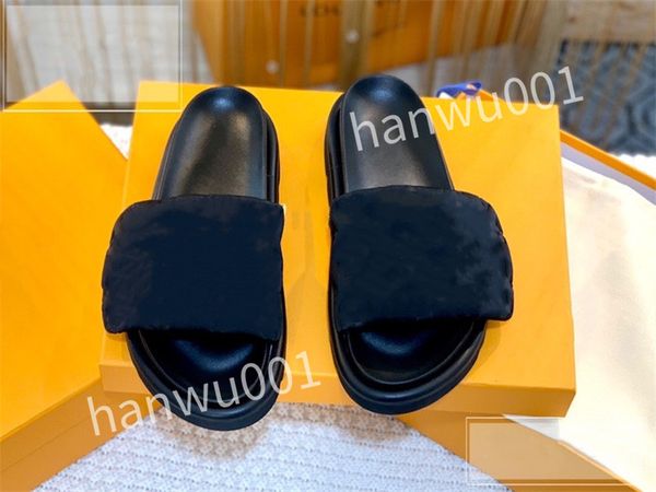 

r fashion women sandals slippers leather shoes luxury atmosphere high quality, Black