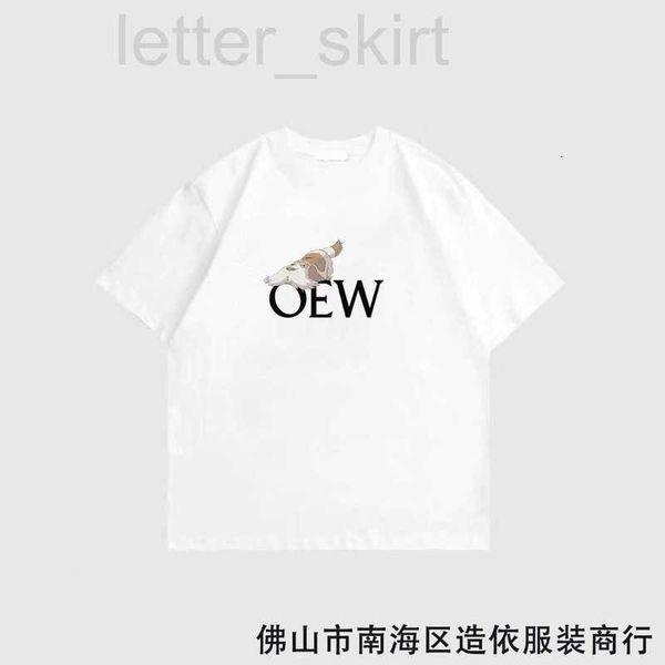 

men's casual shirts designer correct version 23 spring/summer cartoon dog letter print t-shirt couple short sleeve lyct, White;black