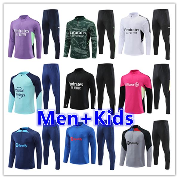 

22 23 24 mens and kids tracksuits football training suit jerseys kit 2022 2023 men soccer tracksuit jacket jogging kits survetement, White;black