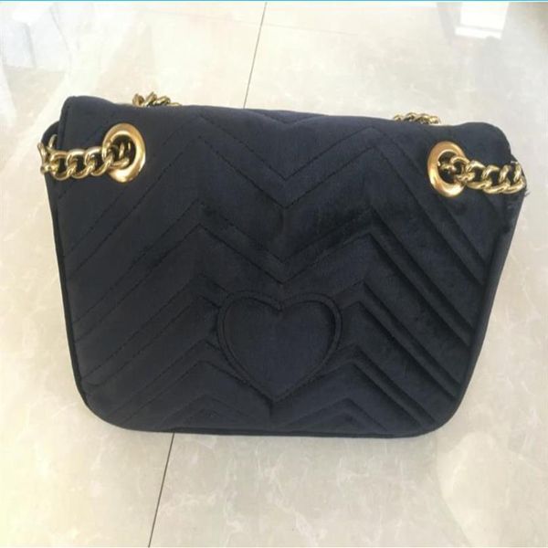 

new gift fashion gold chain makeup bag famous party bag velvet shoulder bag women handbags 26cm306s