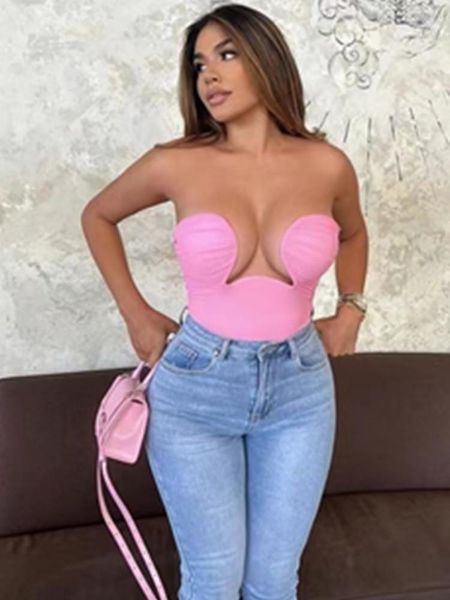 

tanks women summer fashion solid nude strapless backless black white camis 2022 celebrity designer fashion high street top