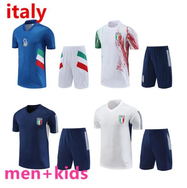 

23 24 italy tracksuit camisetas de football jerseys short sleeves training suit 2023 2024 italy chandal futbol survetement italia sportswear, Black