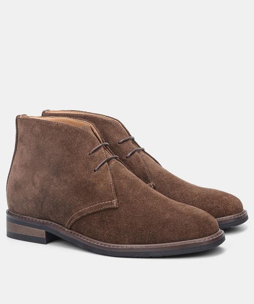

boots genuine leather men suede lace up chukka british shoes 2301149507302, Black