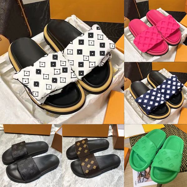 

slippers slides designer men women 2023 fashion sandals slip-on platform flat shoes outdoor indoor, Black