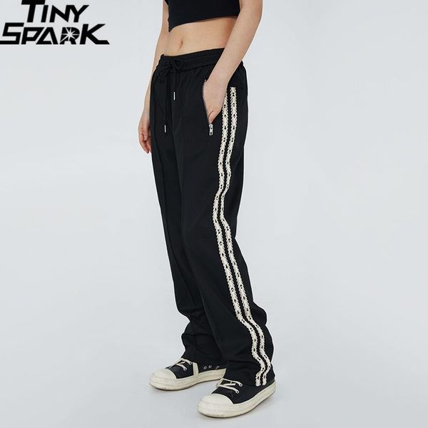 

pants 2022 men hip hop streetwear sweatpants vintage retro plain sweatpants harajuku cotton jogger sweatpants trousers track pants, Black