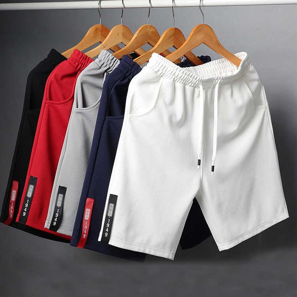 

2022 new style custom letter printing outdoor elastic tether summer polyester cotton shorts for men casual men's, White;black