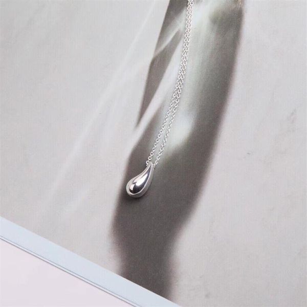

shinetung s925 sterling silver stylish simple silver teardrop necklace 1 1 high-end women's jewelry with valentines gift q0267g