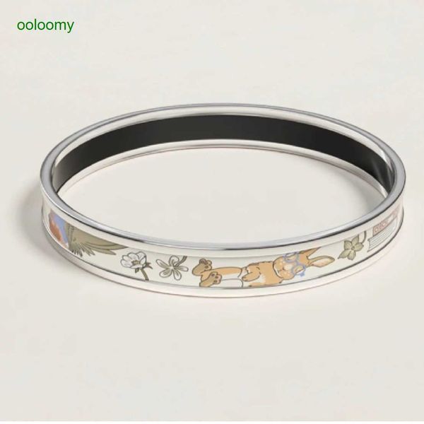 

hemres designer bracelet zp edition h family high rabbit year couple colorful enamel super immortal cute gold bracelet for women nuam, Black