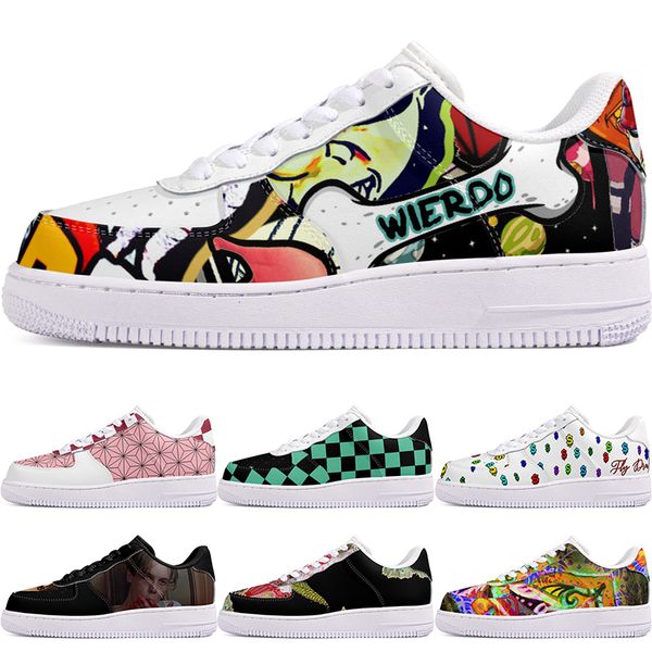 

DIY shoes fashion lovely autumn mens Leisure shoes one for men women platform precious sneakers Classic cartoon graffiti trainers comfortable sports 9675
