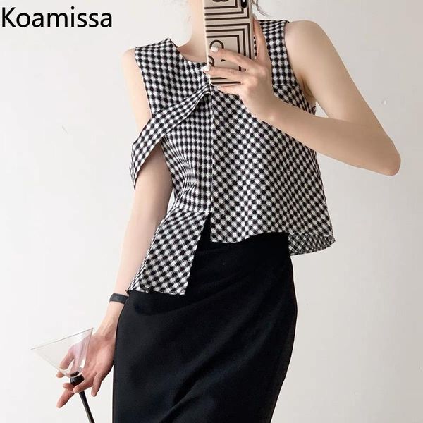 

tanks koamissa frnch irregular 2022 women tank elegant party camis fashion korean chic cropped outwear tanks ropa mujer, Black;white