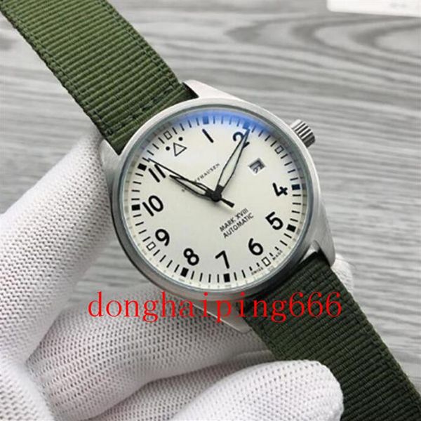 

2021 luxury news men's watches automatic mechanical stainless steel black leather simple 41mm pilots watch mark xviii outdoor240f, Slivery;brown