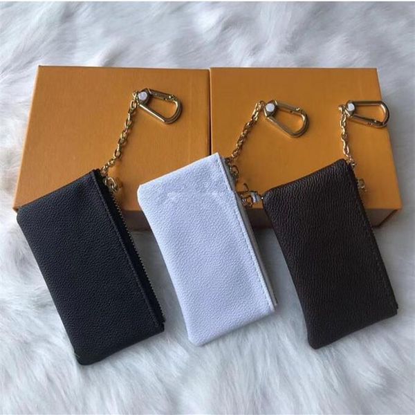 

4 color pouch damier leather key wallets holds fashion classical women holder coin purse small no box300e, Red;blue